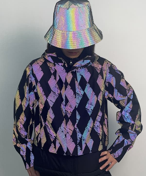 五彩印花反光帽